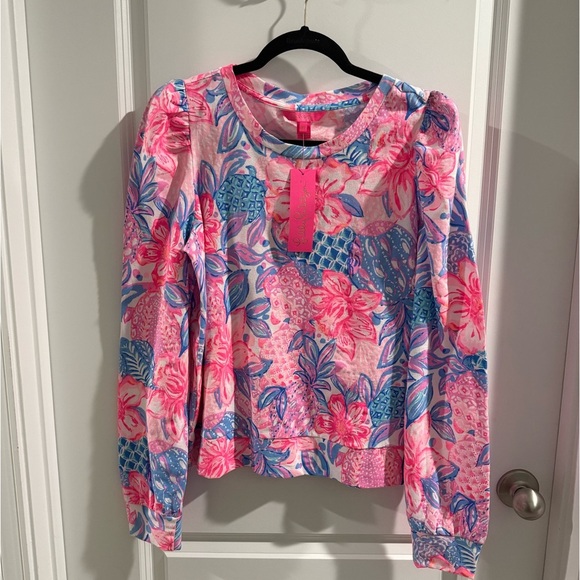Lilly Pulitzer Jansen Long Sleeve Pink Isle Snappy Turtle - Picture 1 of 12